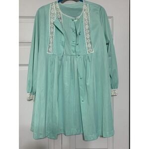 Vintage 1960's Union Made Nightie / Nightgown & Robe Set Sz M Nylon (READ)